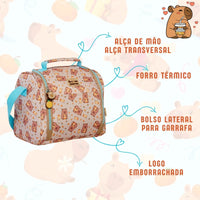 Kit Escolar Capivara com Mochila, Lancheira Térmica e Estojo