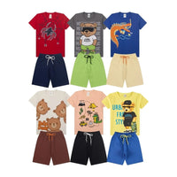 Conjunto 12 Peças Infantil com 6 Camisetas e 6 Shorts