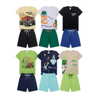 Conjunto 12 Peças Infantil com 6 Camisetas e 6 Shorts