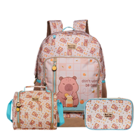 Kit Escolar Capivara com Mochila, Lancheira Térmica e Estojo