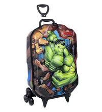 Mochila 3D Hulk com 6 Rodinhas e Lancheira de Brinde